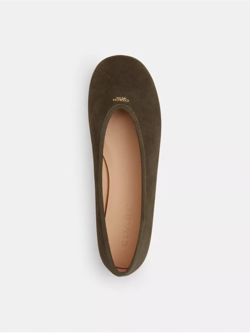 Coach Houston Suede Ballet Flats – Olive Green – Size 7.5 – NWT/NIB